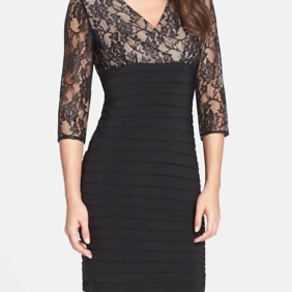 NWT, Adrianna Papell, Size 10, Elegant Black Lace Dress